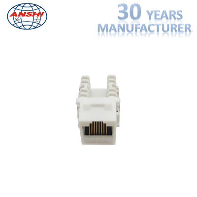 100% Pass Fluck Test ANSHI RJ45 CAT6 Keystone Jack 90 Degree UTP Connection With Dust Cover