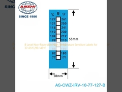 8 레벨 회귀 불가능한 고온 민감성 라벨 37-65°C/99-149°F