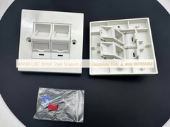ANSHI LJ6C 브리티시 스타일 스냅 인 2 포트 얼굴판 RJ45 프레임 86 * 86MM