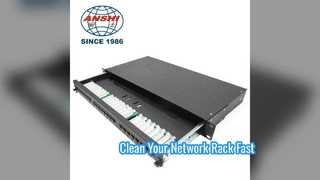 1U 24 포트 Cat5e 패치 패널 랙 마운트 네트워크 솔루션