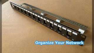 ANSHI Cat6A STP 패치 패널 24 포트 1U