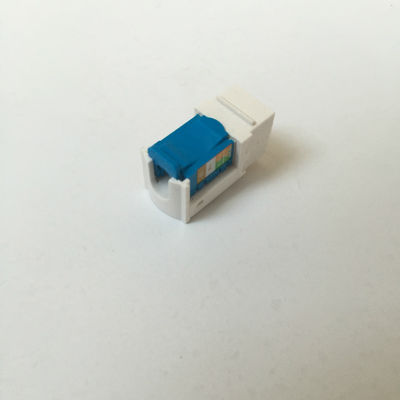 Blue Color RJ45 Un-Shielded Jack , UTP 90 Degree Cat6 Toolless Keystone Jack