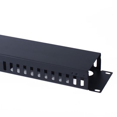 Thickened Cold Rolled Steel Plate Metal Cable Management NSHI 19 Inch 2U 24 Port