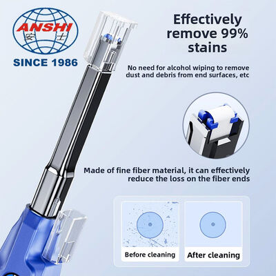 One Press One Click Fiber End Face Cleaner, Fast Wipe Tool for MPO/MTP Connector, Flange Optical Patch Cord MPO Fiber Connector Cleaner
