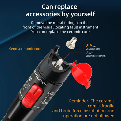 FTTH Optical fiber cable tester red laser fault tracker Universal interface 2.5MM connector SC/ST/FC Visual fault locator 5-50MW