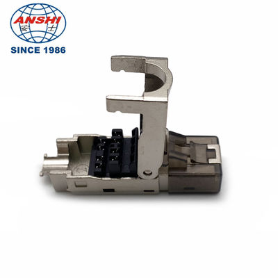 ANSHI RJ45 CAT7 FTP Unshielded STP Shield Modular Plug Grey RJ45 Tolless Shielded Connector