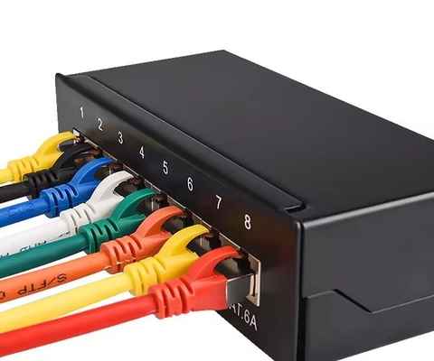 데스크톱 패치 패널 8 포트 CAT5E CAT6 CAT6A SHIELDED 90° TOP ENTRY PUNCH FTP STP