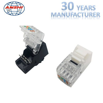 아래로 상아 Cat5e Rj45 펀치 잭/아BS Toolless 요지 잭 금 도금
