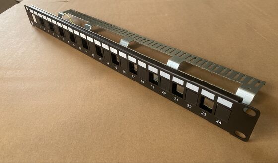 ANSHI 19 Inch 1U Height 24 Ports STP Shielded Rack Mount Patch Panel for Networking