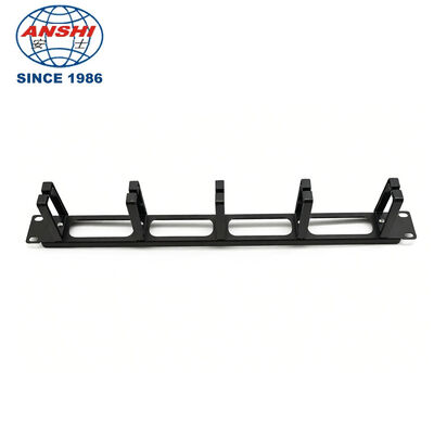 네트워크 케이블 관리를 위한 5개의 링이 있는 1U 높이 19인치 랙 마운트형 수평 케이블 관리기