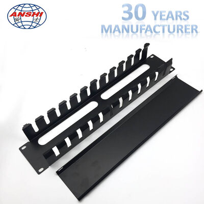 2U 높이 12 슬롯 금속 19 인치 랙 설치 수평 케이블 관리자 네트워크 설치