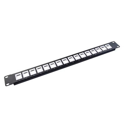 네트워크 설정을 위한 RJ45 잭 및 인청동 IDC 핀을 갖춘 랙 마운트 패치 패널 1U 12 포트 CAT5E CAT6A UTP 언로드