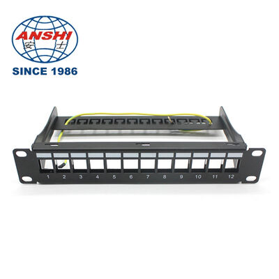 19 인치 32 포트 빈 STP FTP 보호 RJ45 패치 패널 CAT5E CAT6 랙 마운트 네트워크 배포 패널