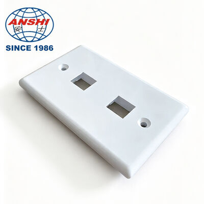 ANSHI 120 타입 US 표준 벽에 장착 된 표면판, 2 포트 RJ45 RJ11 듀얼 포트 통신 제품