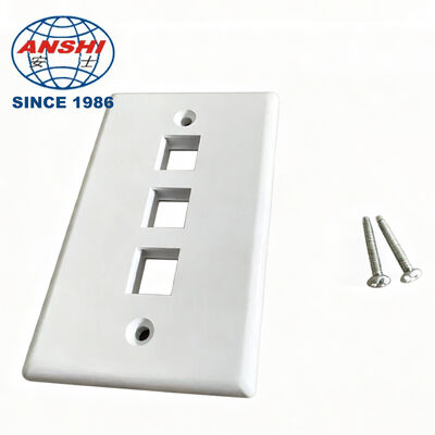 ANSHI 120형 미국 표준 벽면 마운트 페이스 플레이트, 3포트 RJ45 RJ11