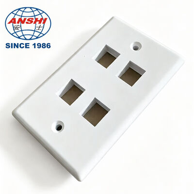 ANSHI 120형 미국 표준 벽면 장착 페이스 플레이트, 4포트 RJ45 RJ11 통신 제품