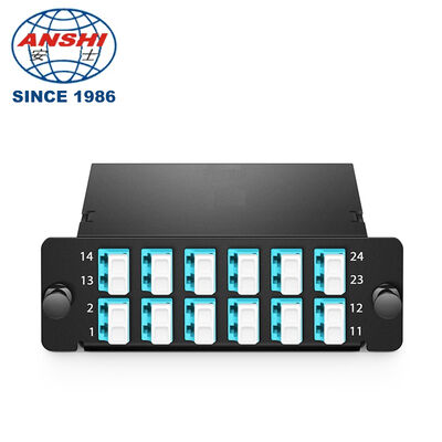 24F OM4 MPO/MTP 카세트 타입 A 2 MPO-12 ~ 12*LC 듀플렉스 FHD LGX 저손실 FS Panduit 호환 40G/100G 데이터 센터